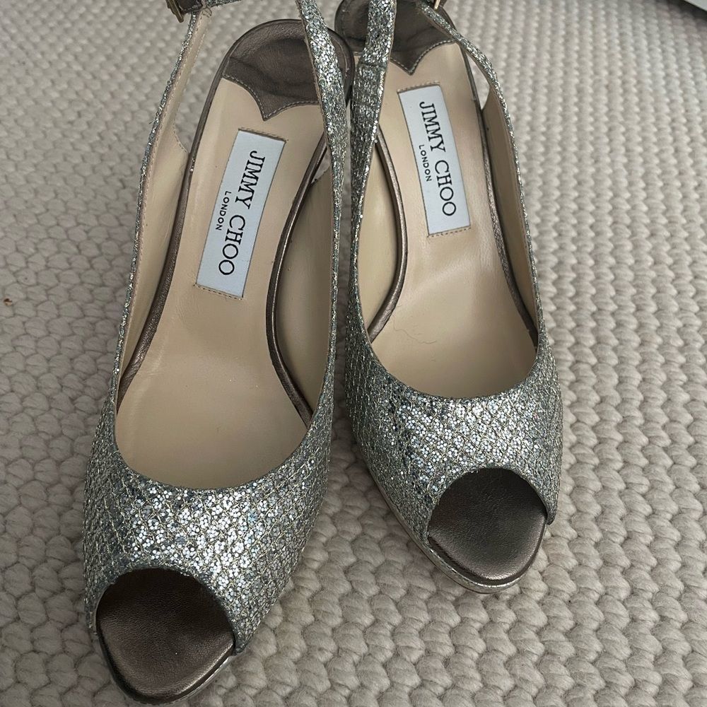 Jim Choo Silver Slingback Sandal